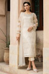 Natasha Kamal - LISBON - pale yellow - Organza, Silk & Net - 3 Piece